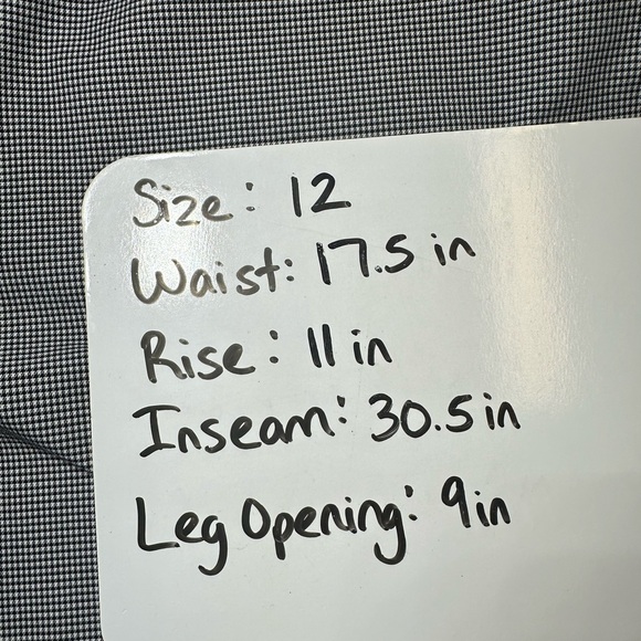 Joie Womens Checkered Straight Leg Dress Pants Black White Career Gingham Sz 12 - Picture 6 of 6